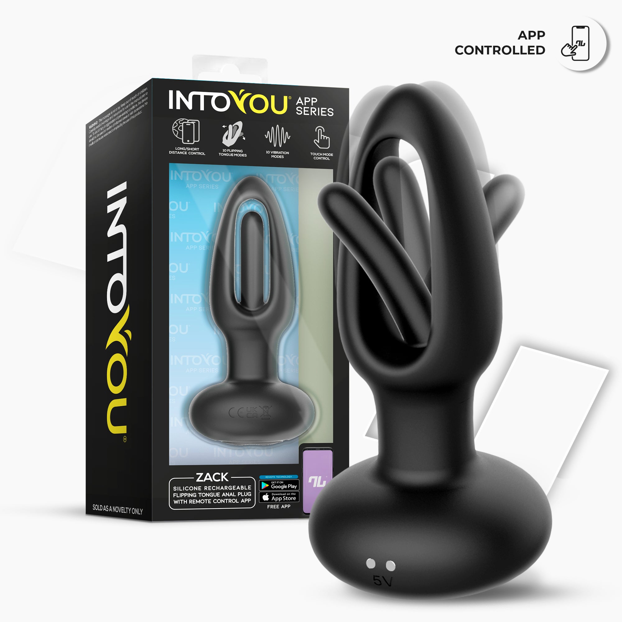 Zack Plug Anal con Flipping Tongue y Vibración con App