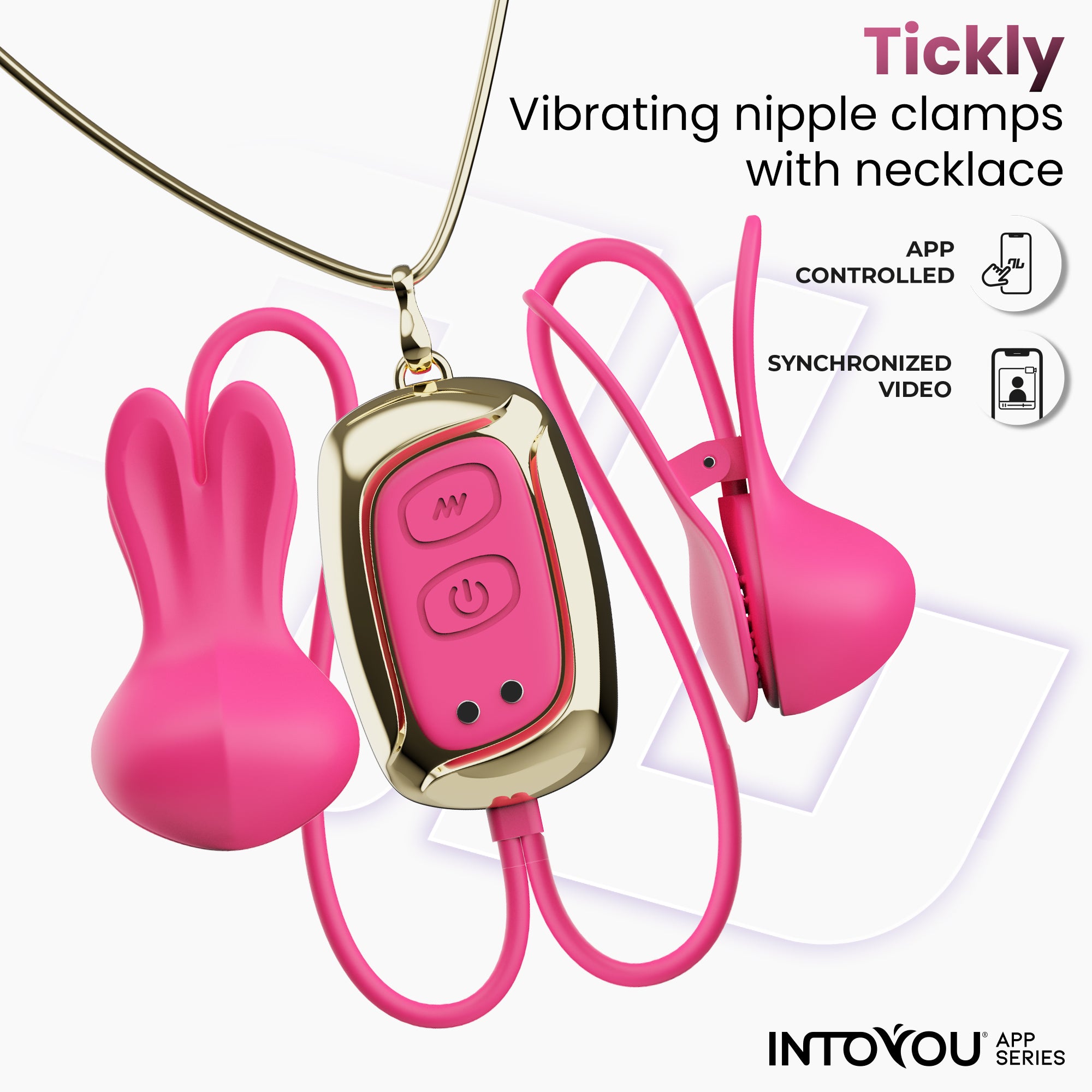 Tickly Pinces à Tétons avec Vibrations, Contrôle et Collier via l'App