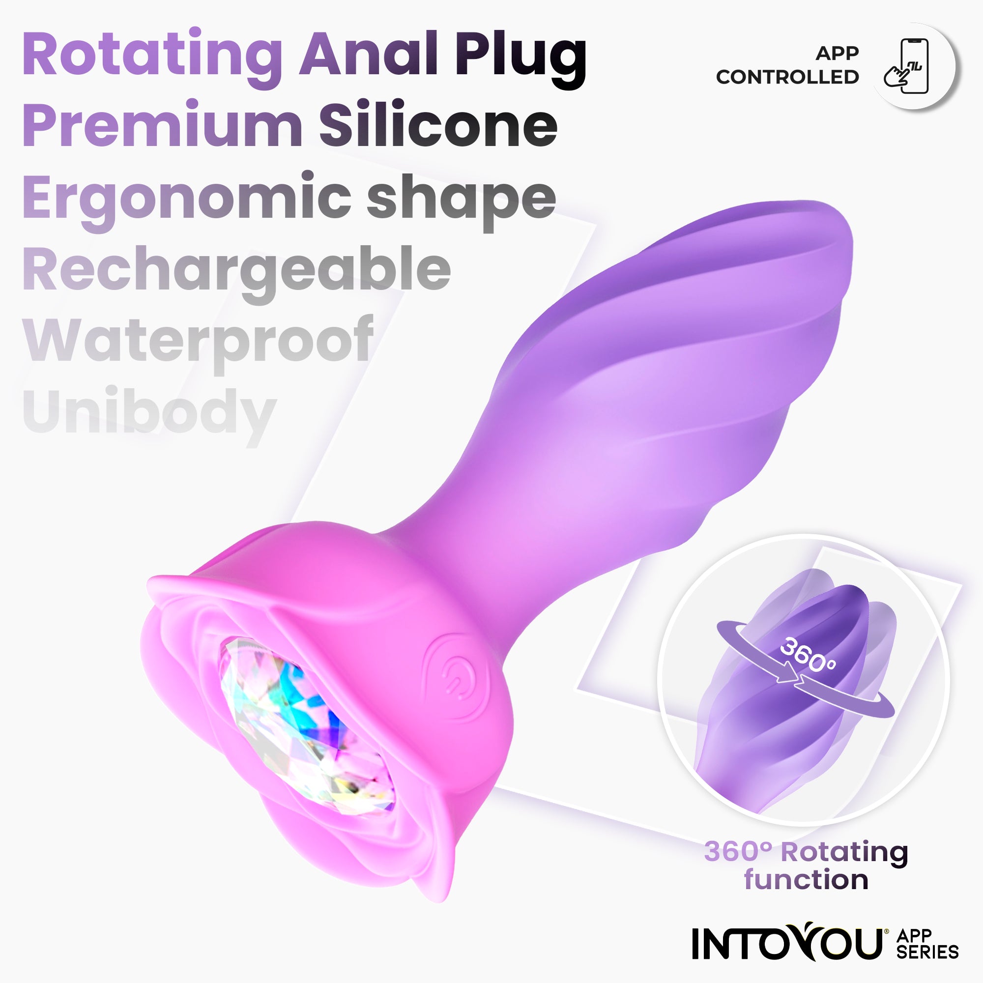 INTOYOU APP SERIES Moxy Anal Plug with 360° Rotation with App