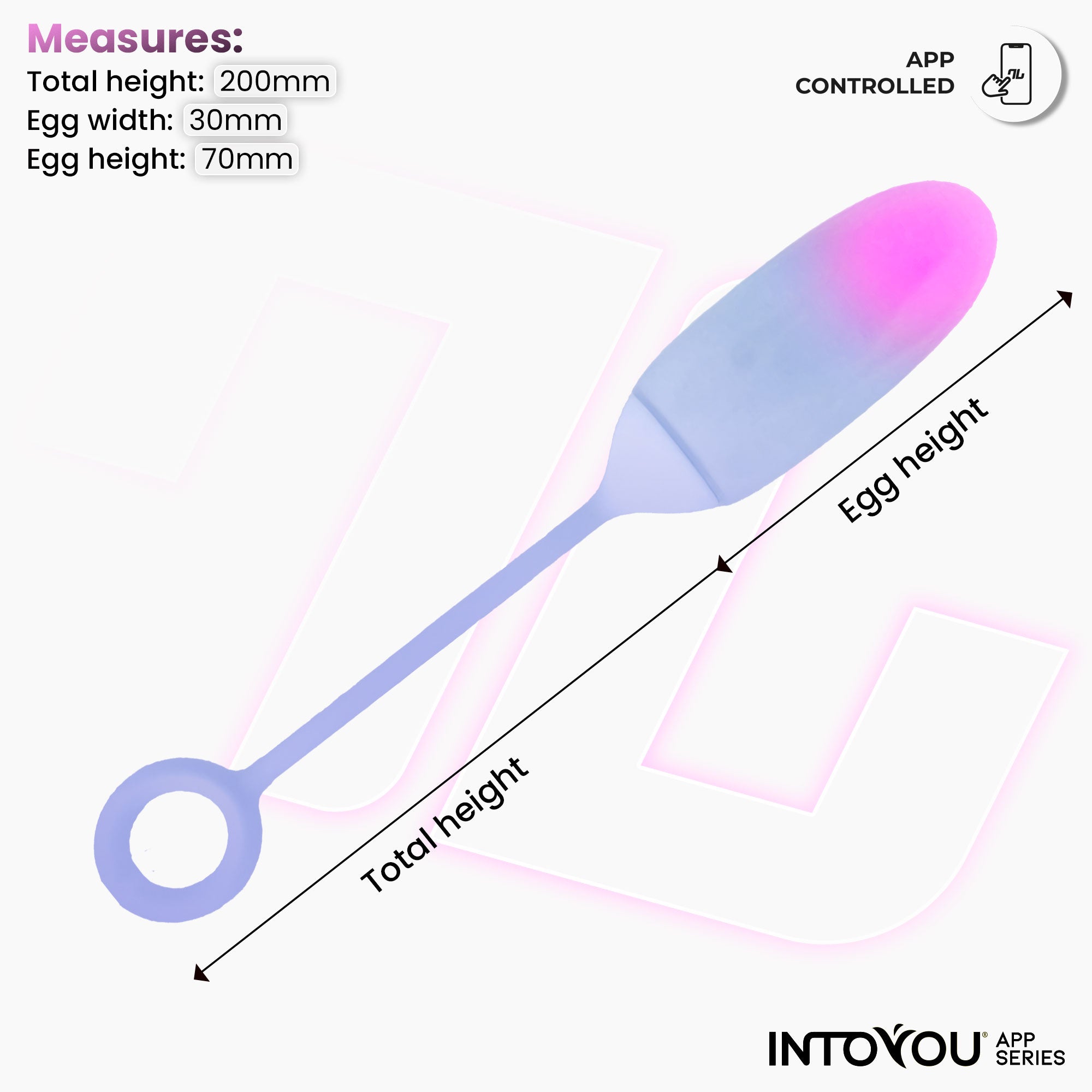 INTOYOU APP SERIES Double Layer Silicone Egg with APP Pink/Blue