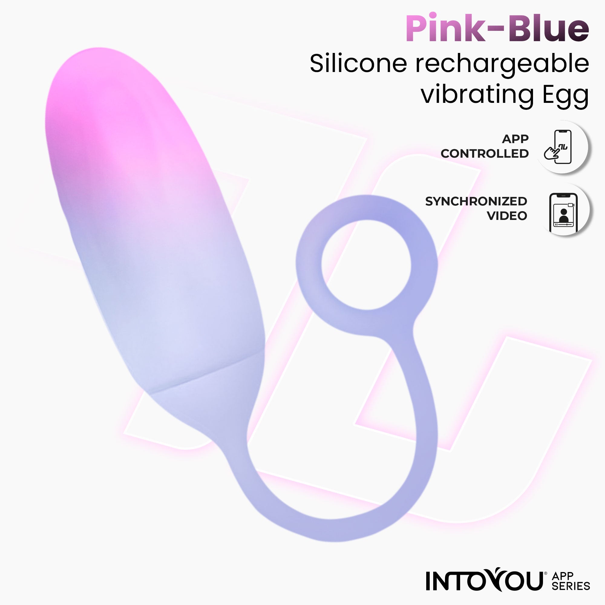 Huevo Silicona Doble Capa con APP Rosa/Azul
