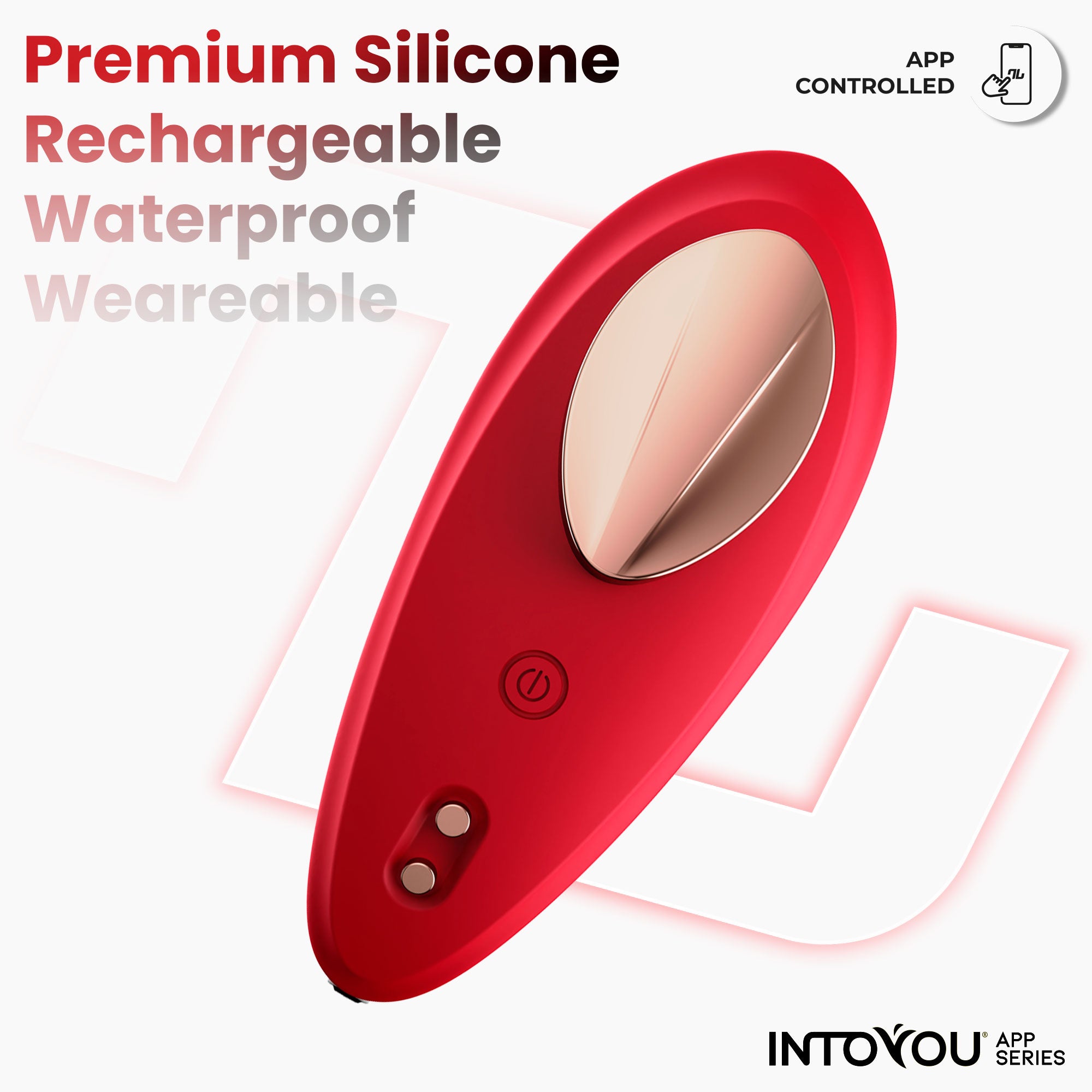 Vibromasseur culotte avec APP Silicone Rouge