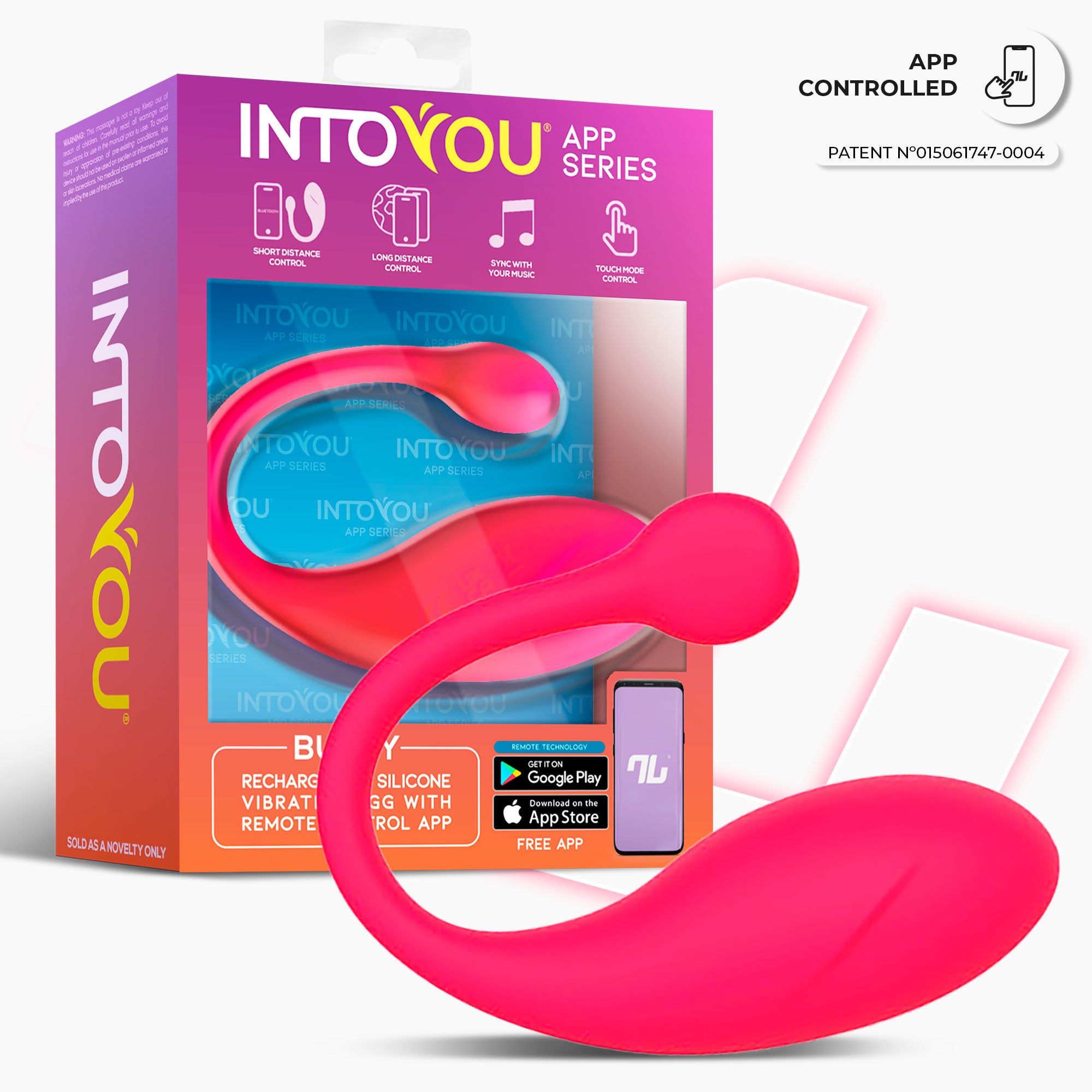 Bulby Huevo Vibrador con APP Rosa Intenso