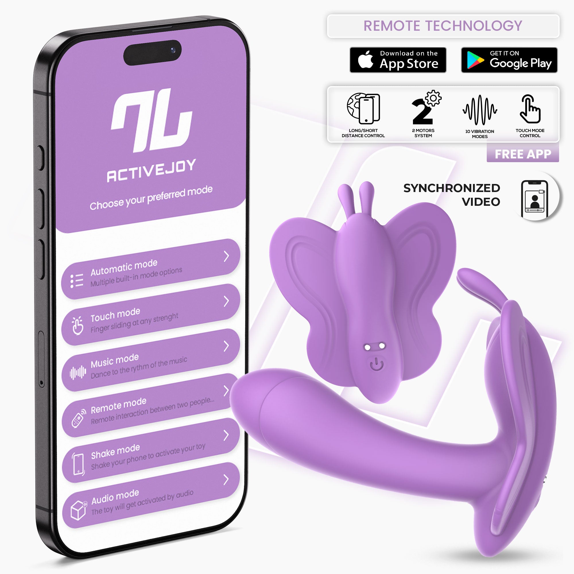 INTOYOU APP SERIES Wingy Butterfly Stimulator with App Lavender