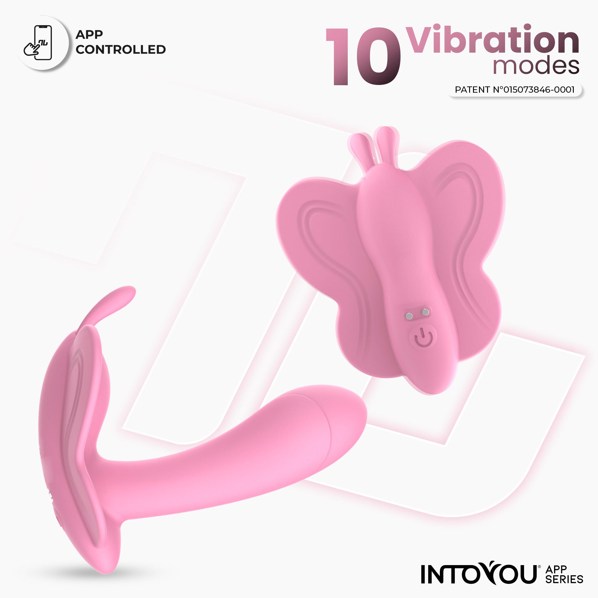 INTOYOU APP SERIES Wingy Butterfly Stimulator with Pink APP