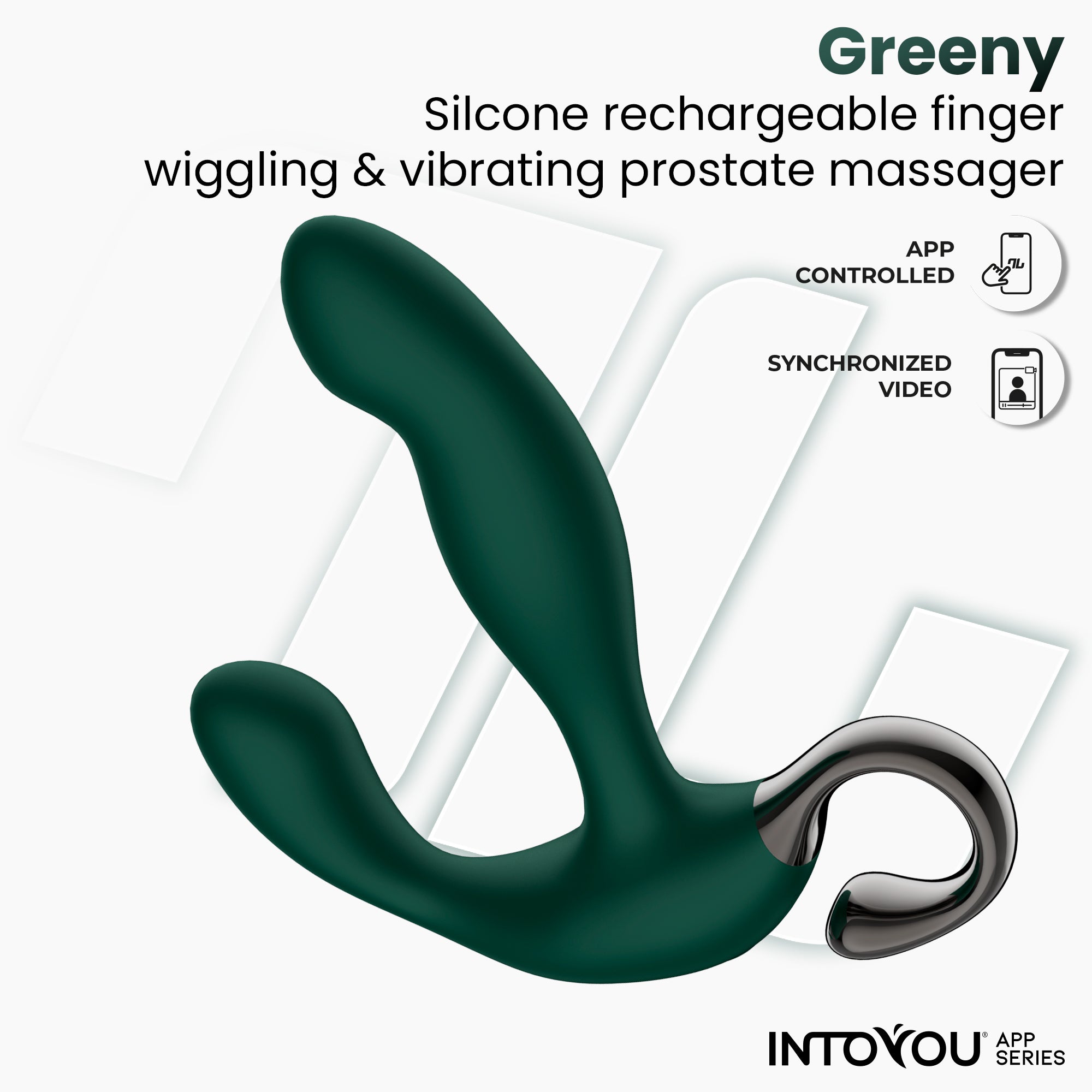Greeny Masajeador Prostático con Finger Wiggling y App