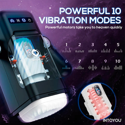 Elon Masturbador Inteligente Función Up and Down, Calor, Vibración y Soporte Movil