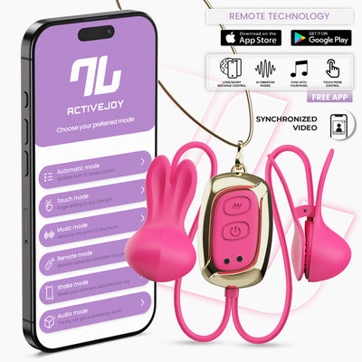 Tickly Pinces à Tétons avec Vibrations, Contrôle et Collier via l'App