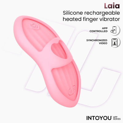 Laia Stimulateur de Doigt avec Chaleur et Housse avec APP Rose