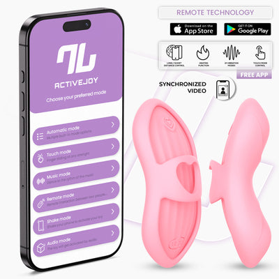 Laia Stimulateur de Doigt avec Chaleur et Housse avec APP Rose