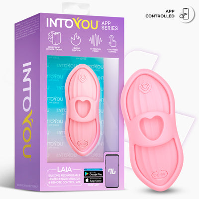 Laia Stimulateur de Doigt avec Chaleur et Housse avec APP Rose