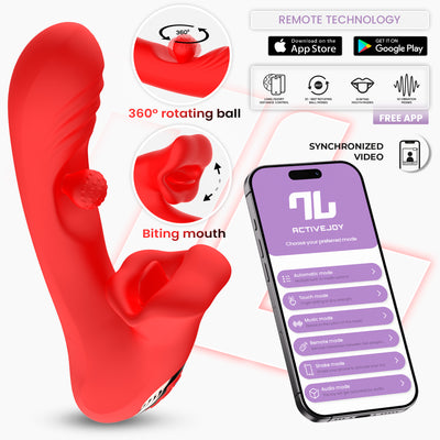 Franky Vibrador con Biting y Bola Rotativa con APP