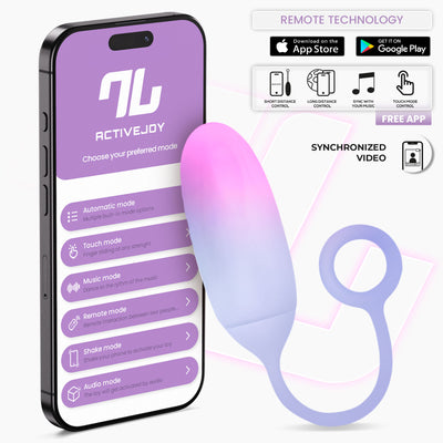 Huevo Silicona Doble Capa con APP Azul/Rosa
