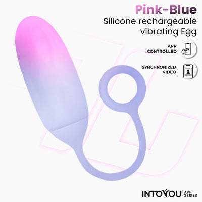 Huevo Silicona Doble Capa con APP Rosa/Azul
