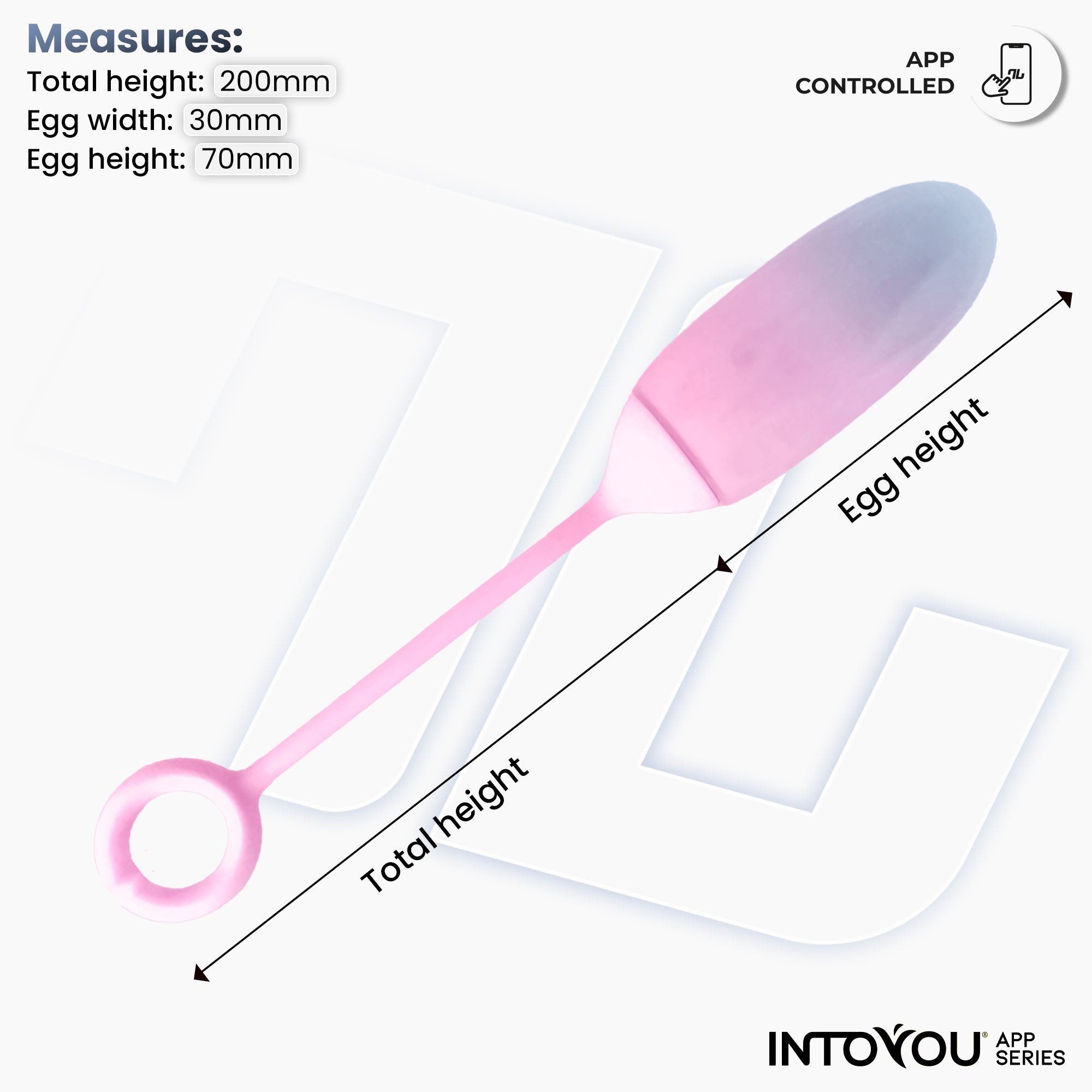 INTOYOU APP SERIES Double Layer Silicone Egg with APP Blue/Pink