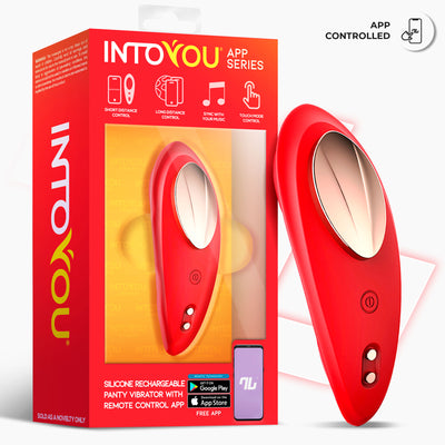 Vibromasseur culotte avec APP Silicone Rouge