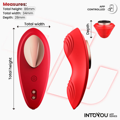 Vibromasseur culotte avec APP Silicone Rouge