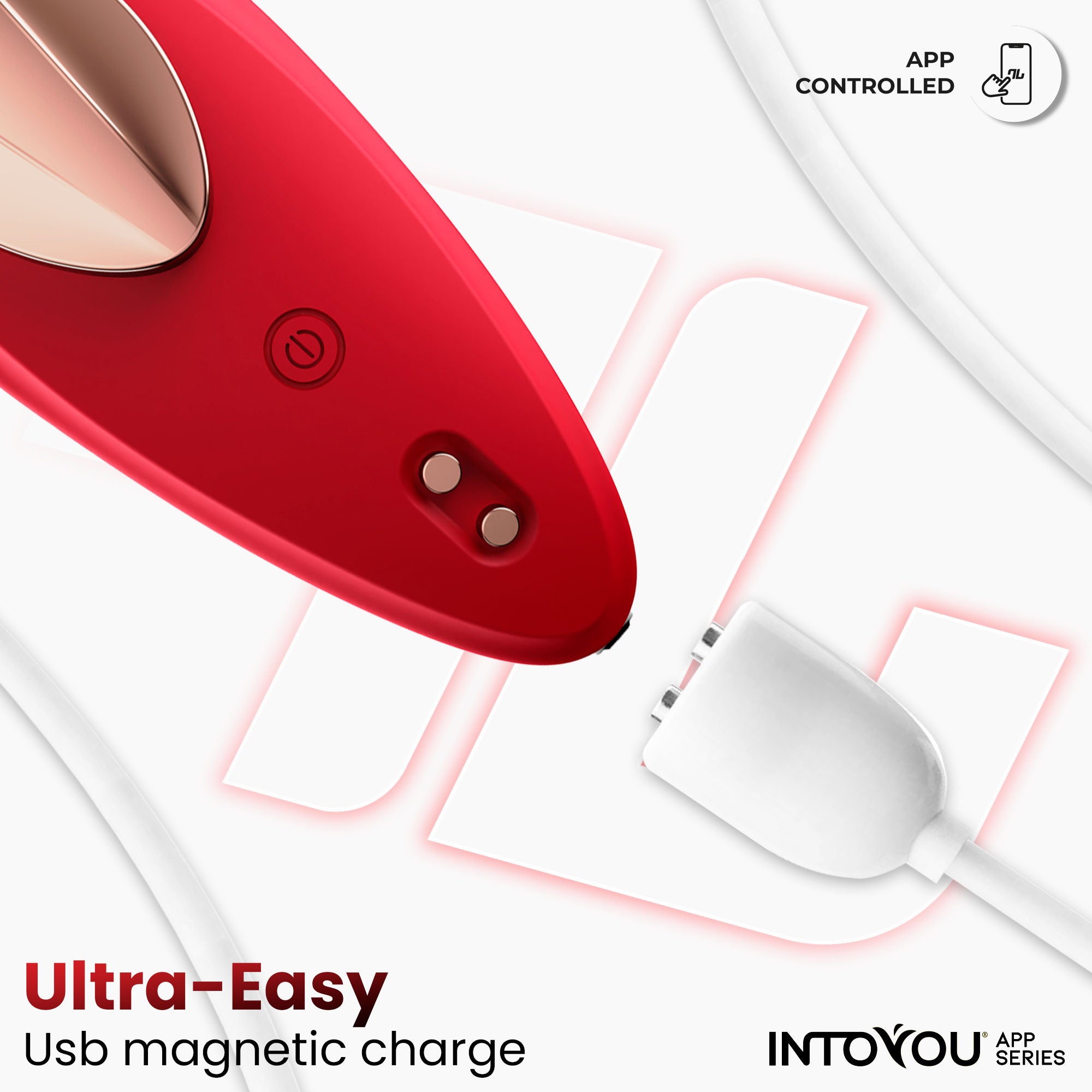 Vibromasseur culotte avec APP Silicone Rouge