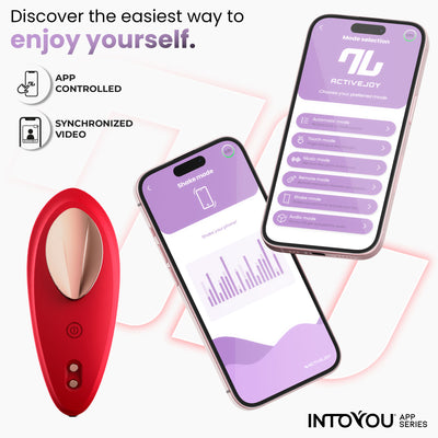Vibromasseur culotte avec APP Silicone Rouge