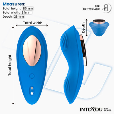INTOYOU APP SERIES Panties Vibrator with APP, Blue Silicone