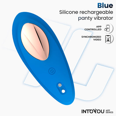 INTOYOU APP SERIES Panties Vibrator with APP, Blue Silicone