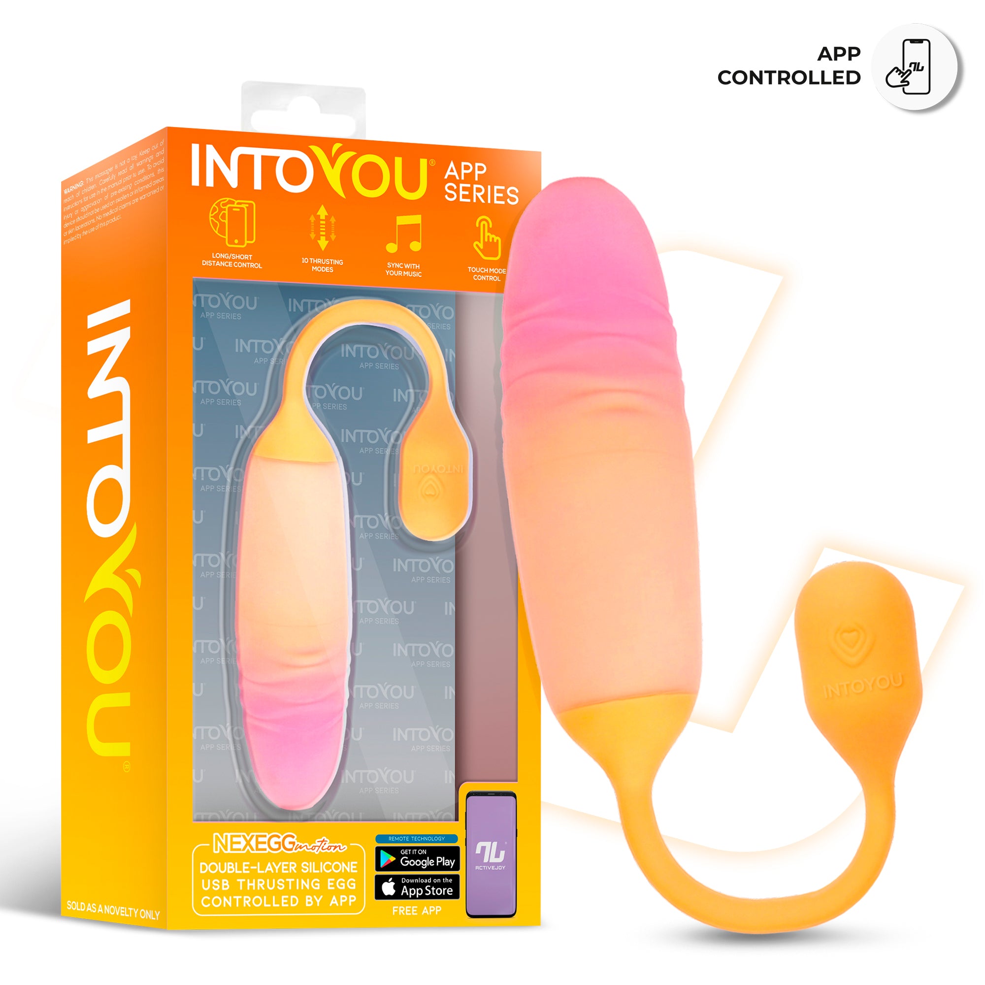 NexEgg Motion Huevo Vibrador con Thrusting App Naranja/Rosa
