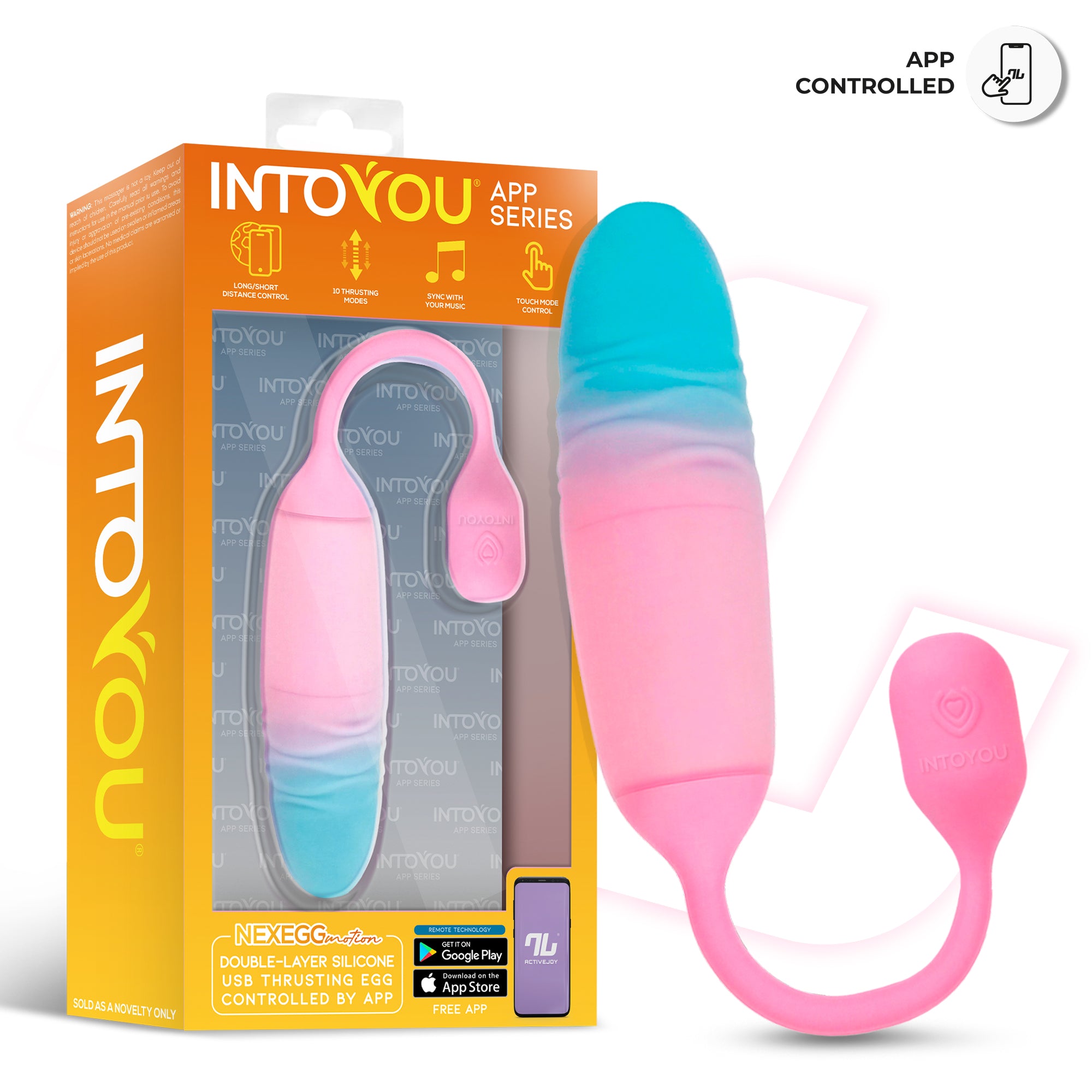 NexEgg Motion Huevo Vibrador con Thrusting App Rosa/Turquesa