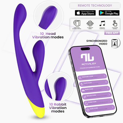 Lyra Rabbit Vibrator with App Control · Purple