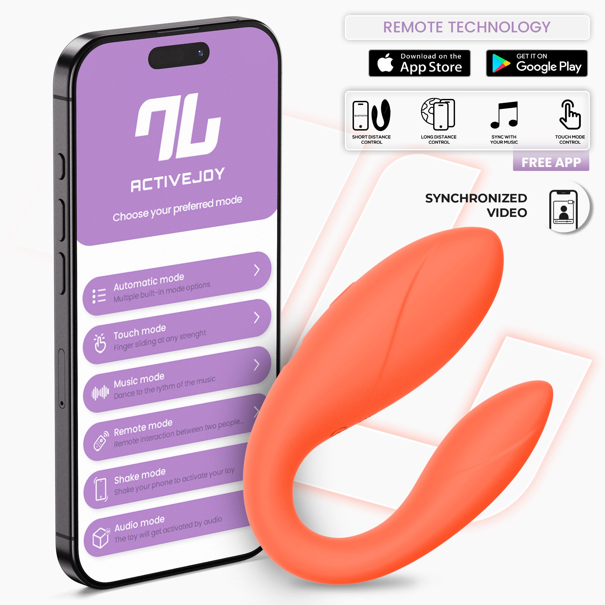 Juguete para Parejas con APP Flexible Salmon