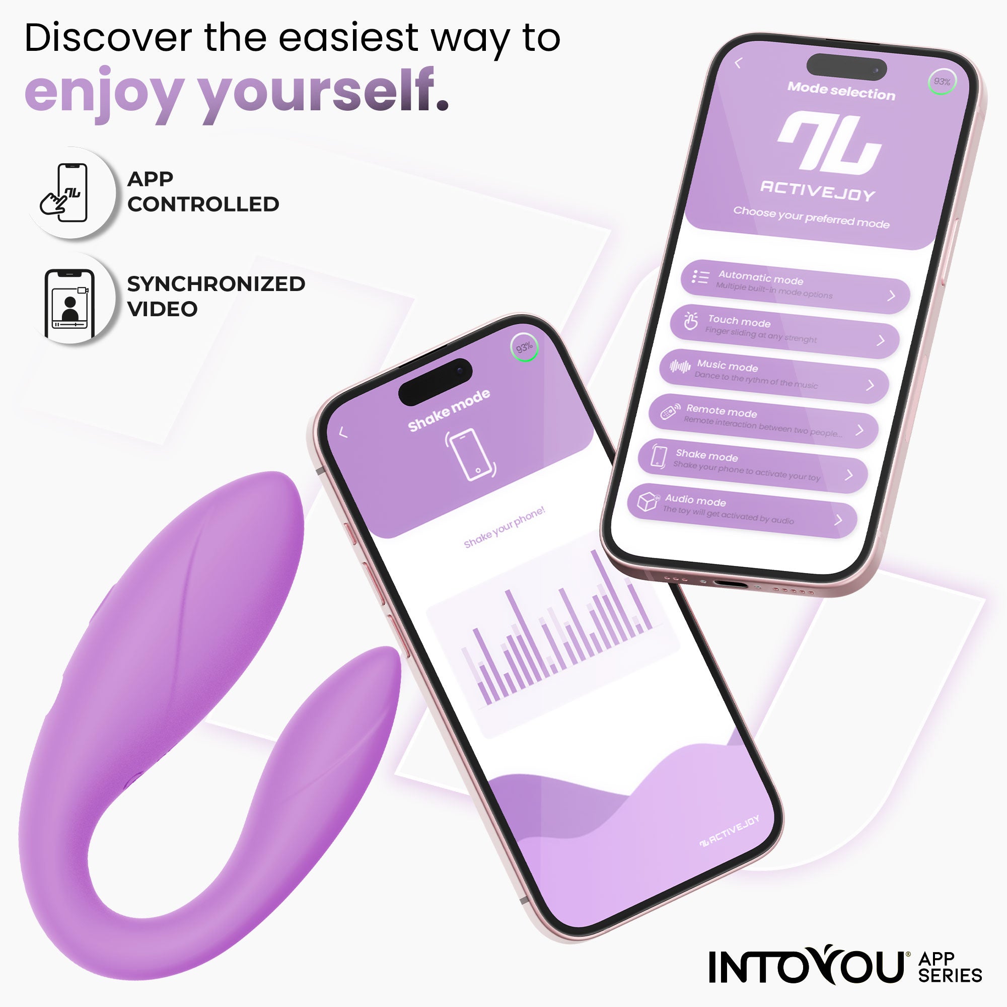 Juguete para Parejas con APP Flexible Silicona Lavanda