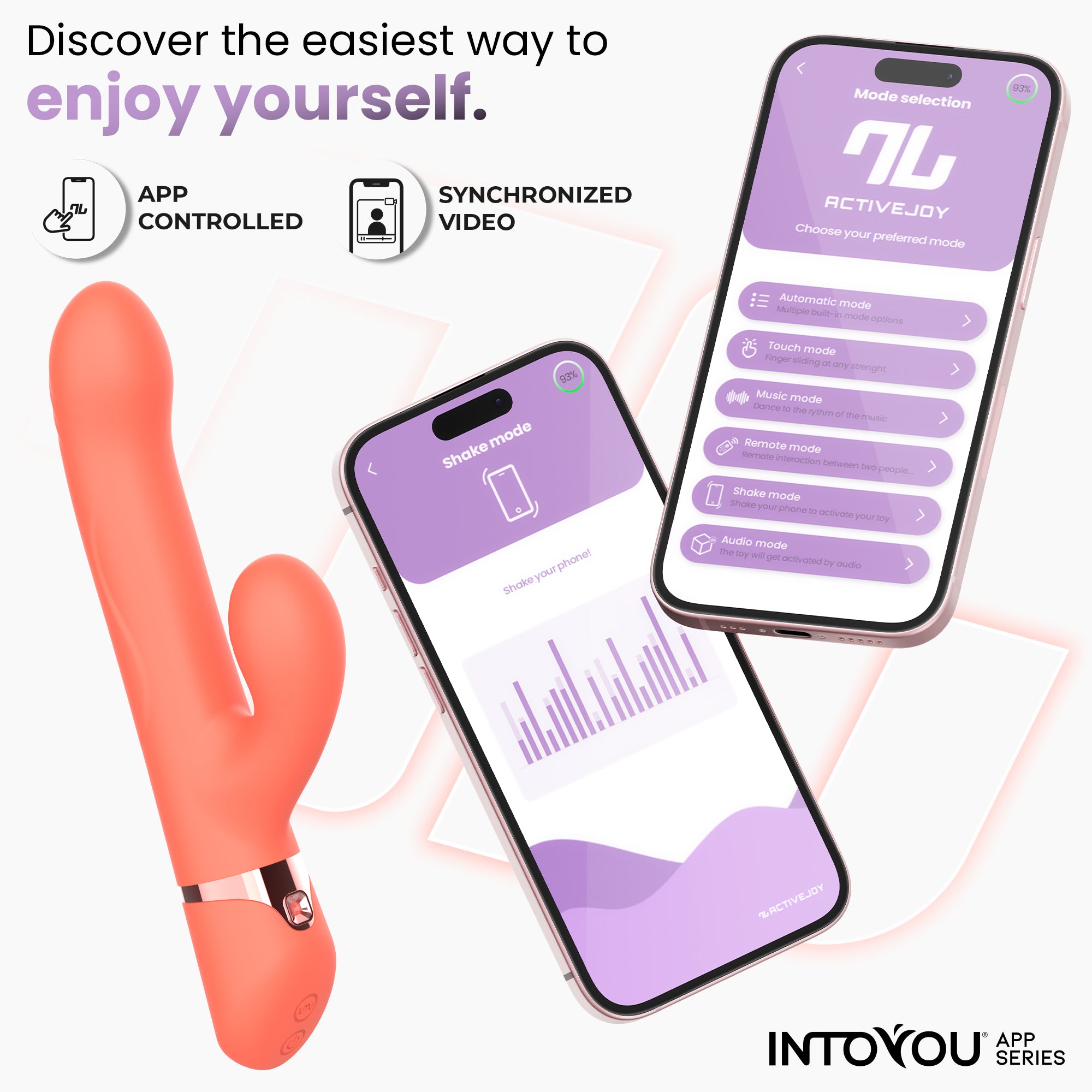 Mindy Vibromasseur avec Anneau à Billes Up and Down, Doigt et Pulsation avec APP