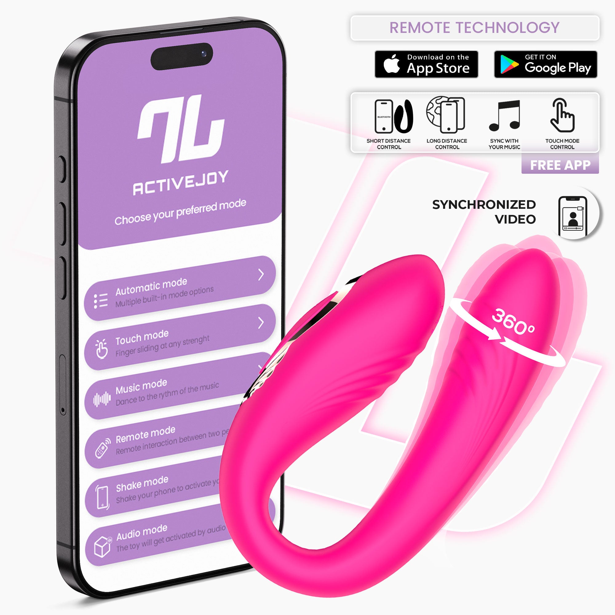 Couty Juguete para Parejas con Oscilación 360º con APP