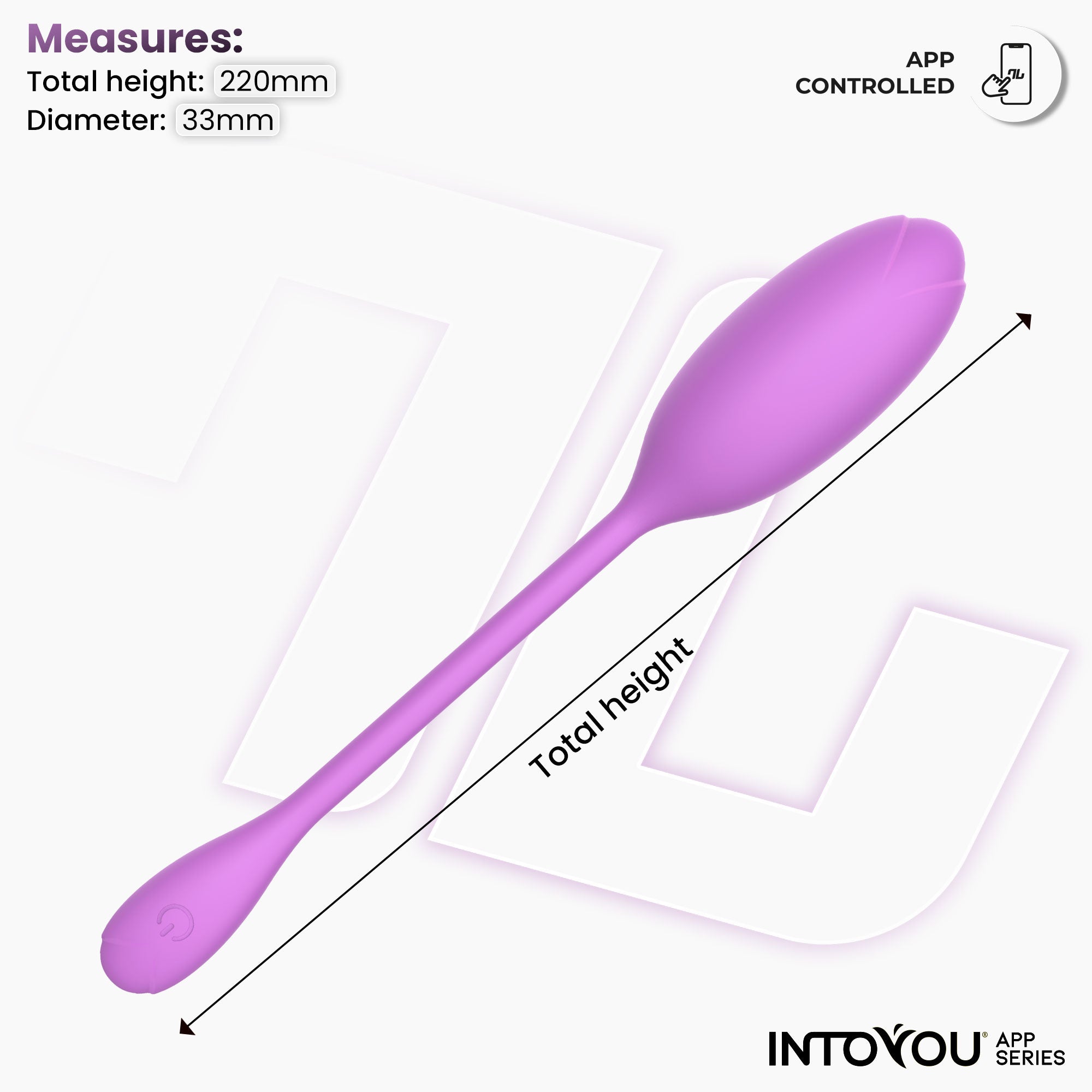 Logan Huevo Vibrador con APP Silicona Unibody Púrpura