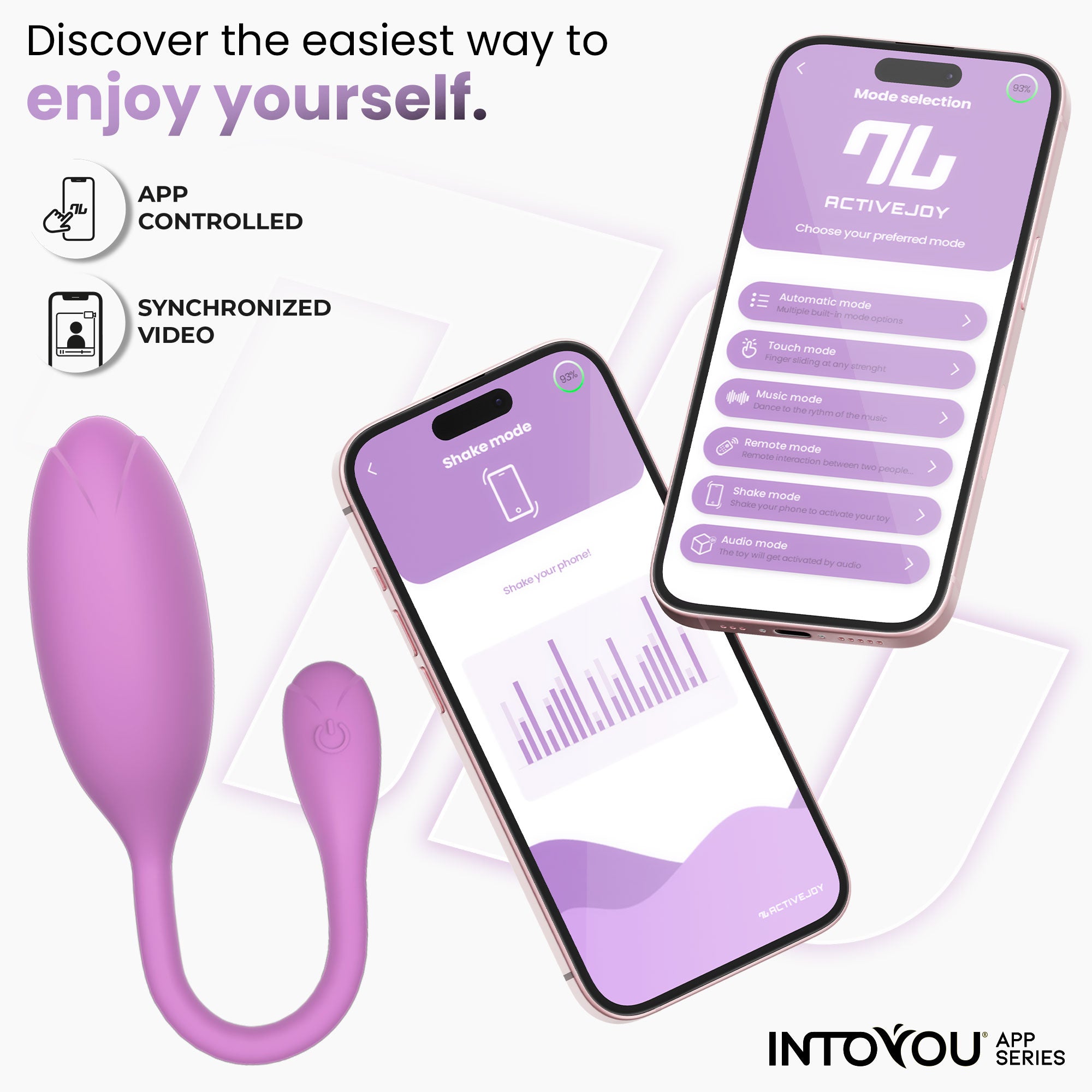 INTOYOU APP SERIES Logan Vibrating Egg with APP Silicone Unibody Purple