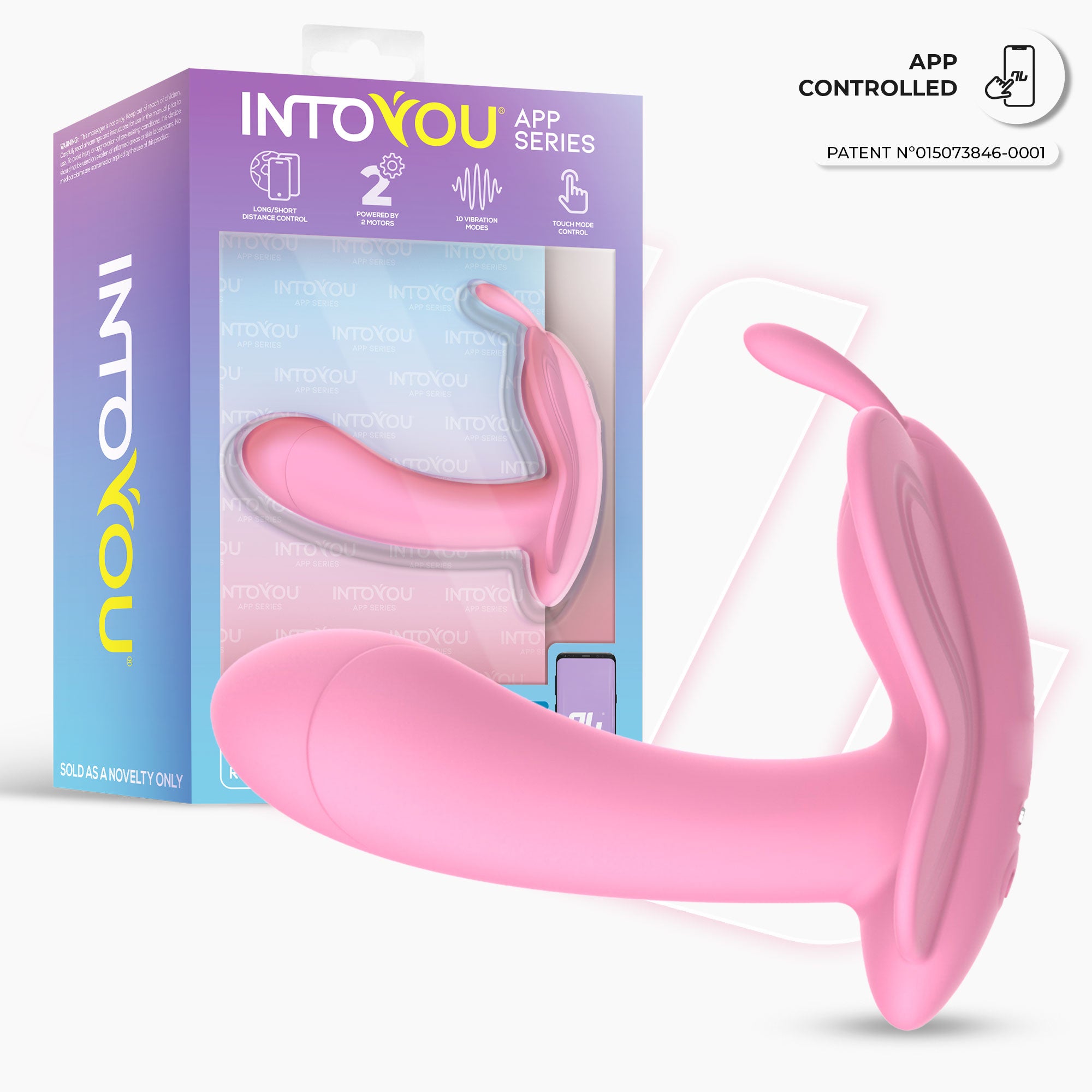 INTOYOU APP SERIES Wingy Butterfly Stimulator with Pink APP