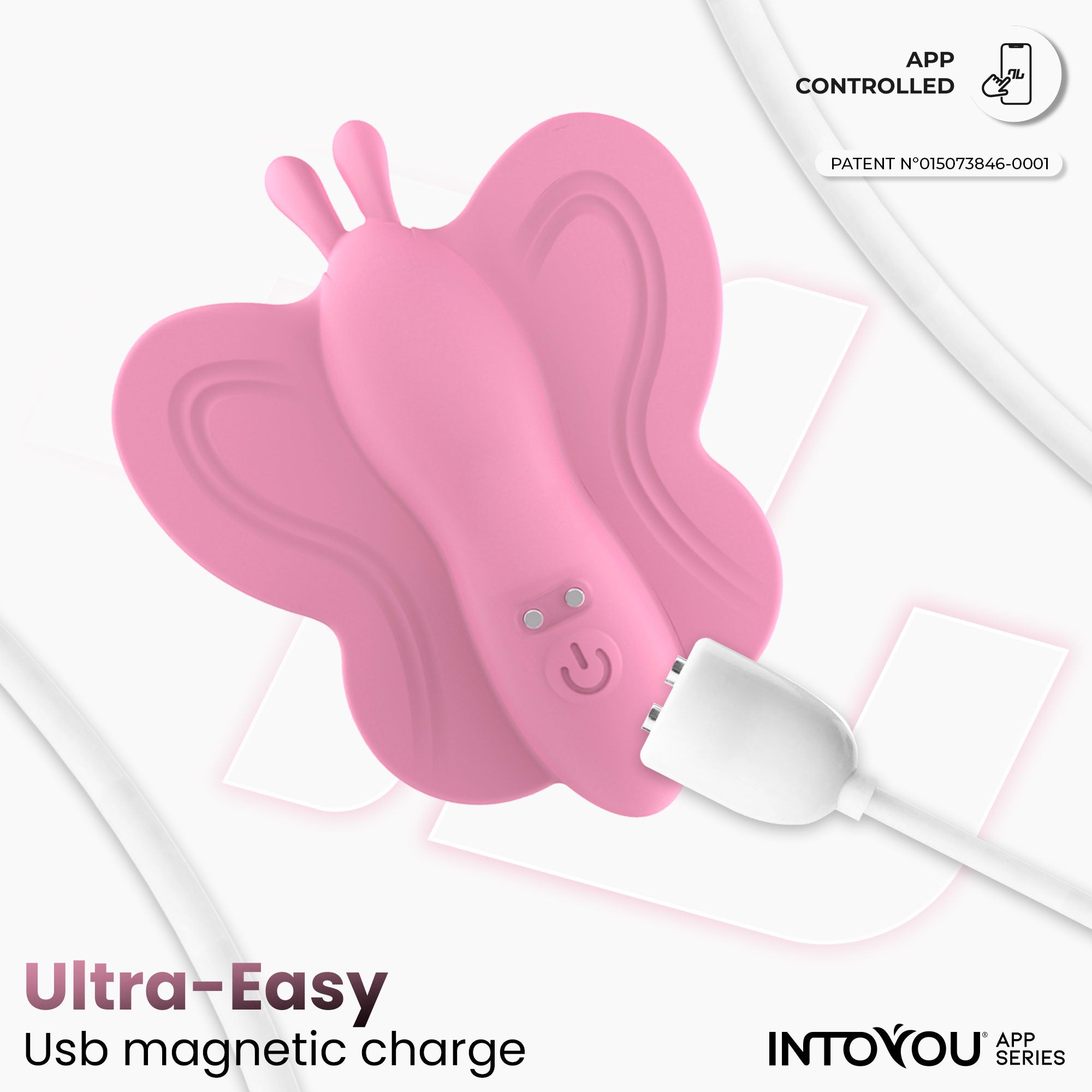 INTOYOU APP SERIES Wingy Butterfly Stimulator with Pink APP
