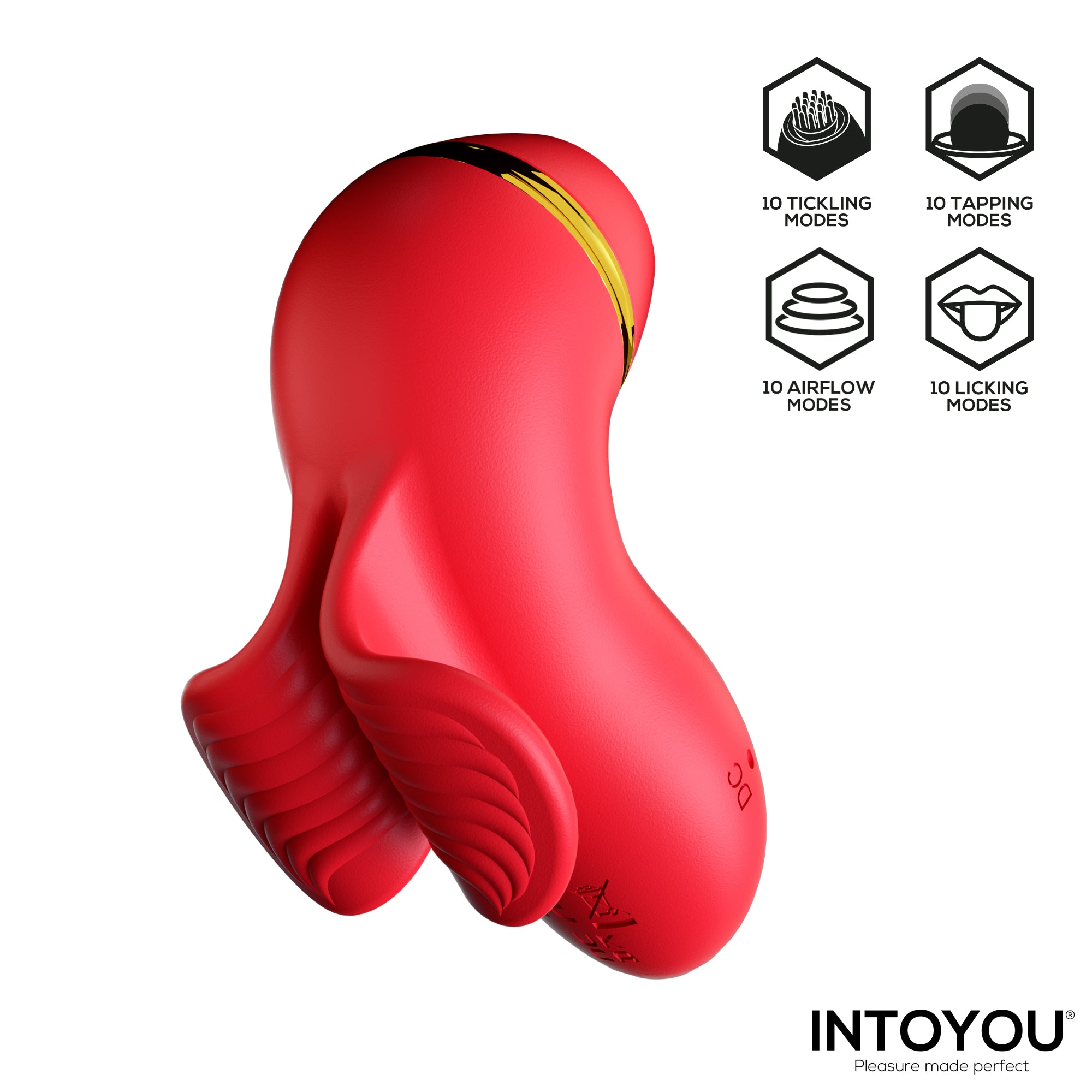 Beeny Estimulador con 4 Cabezales, Succión, Tapping, Tickling y Licking