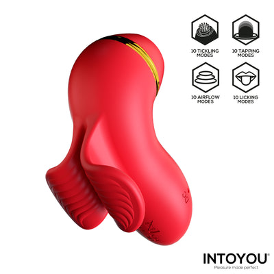 Beeny Estimulador con 4 Cabezales, Succión, Tapping, Tickling y Licking