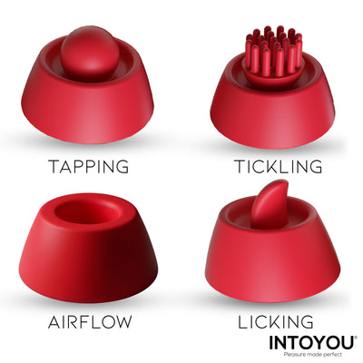 Beeny Estimulador con 4 Cabezales, Succión, Tapping, Tickling y Licking